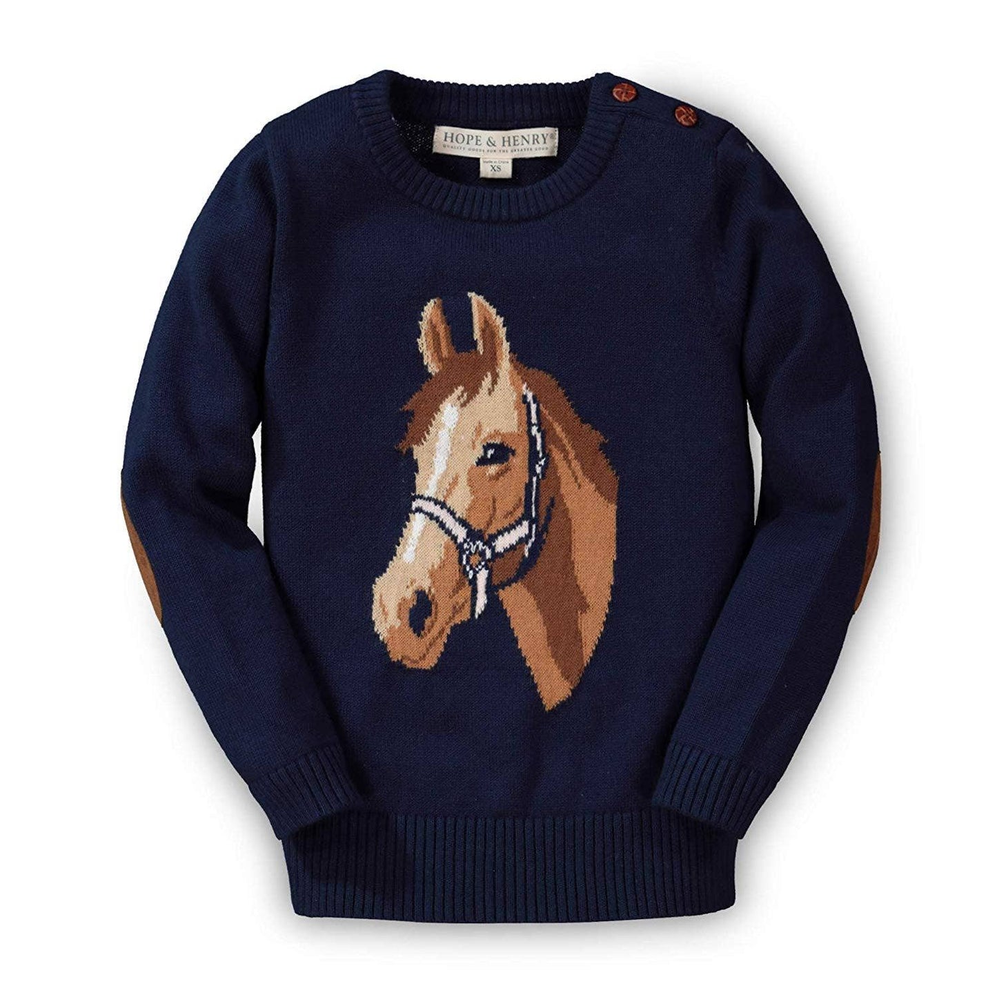 Navy Horse Intarsia Pullover Sweater | Hope & Henry