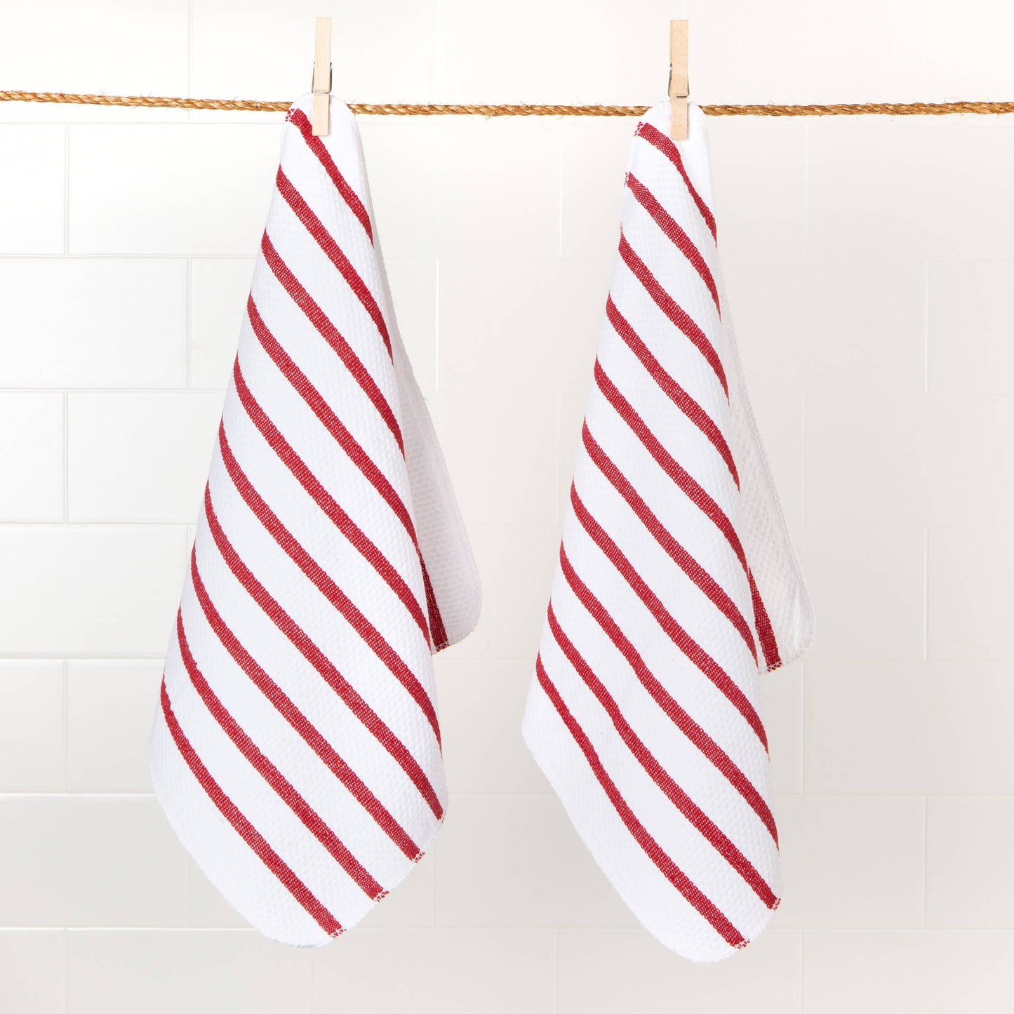 Basketweave Red Dishcloths (Set of 2) | Danica