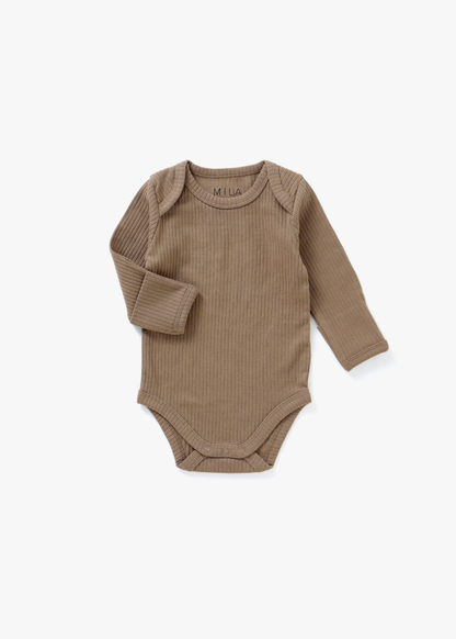 Cappuccino Ribbed Bodysuit | Mila & Co.