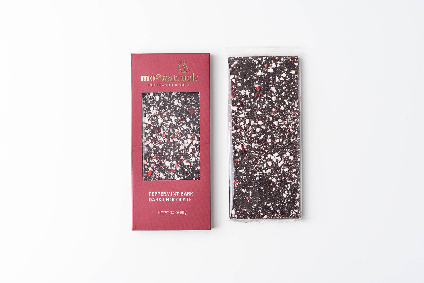 Peppermint Bark Dark Chocolate Bar | Moonstruck Chocolate Co.