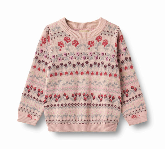 Mikmak Dim Rose Jacquard Pullover | Wheat