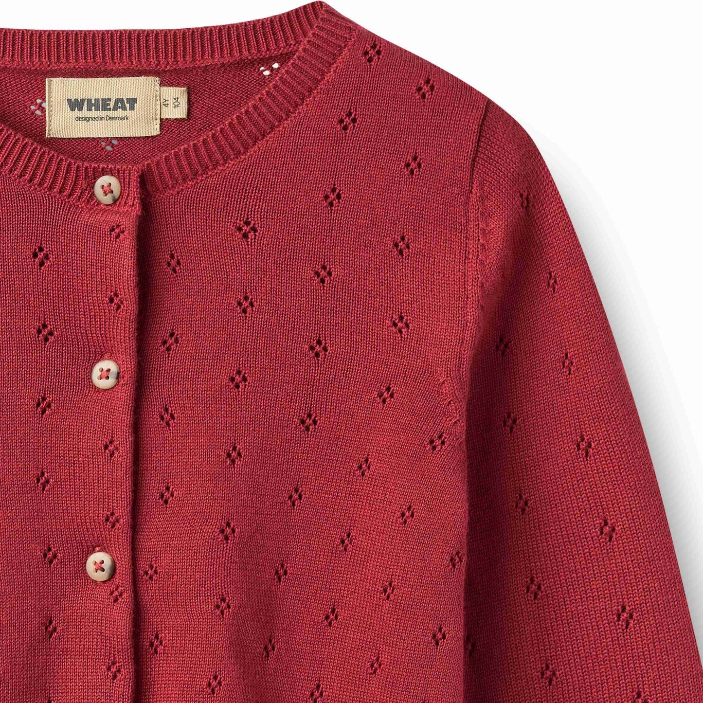 Maia Red Cherry Cardigan | Wheat
