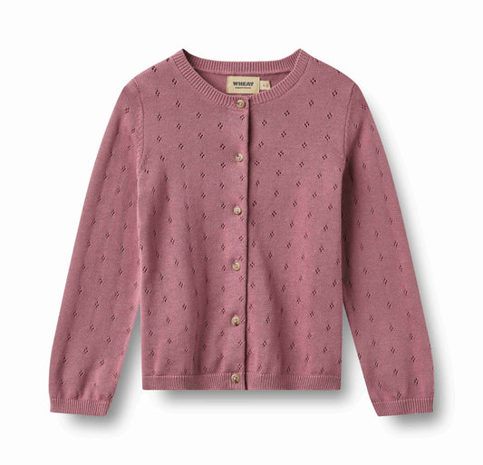 Maia Warm Lilac Cardigan | Wheat