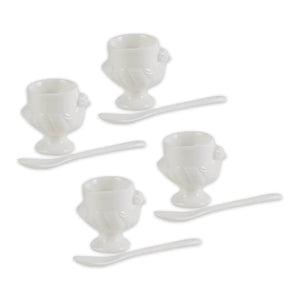 Porcelain Egg Cups and Spoons (Set of 4) | RSVP
