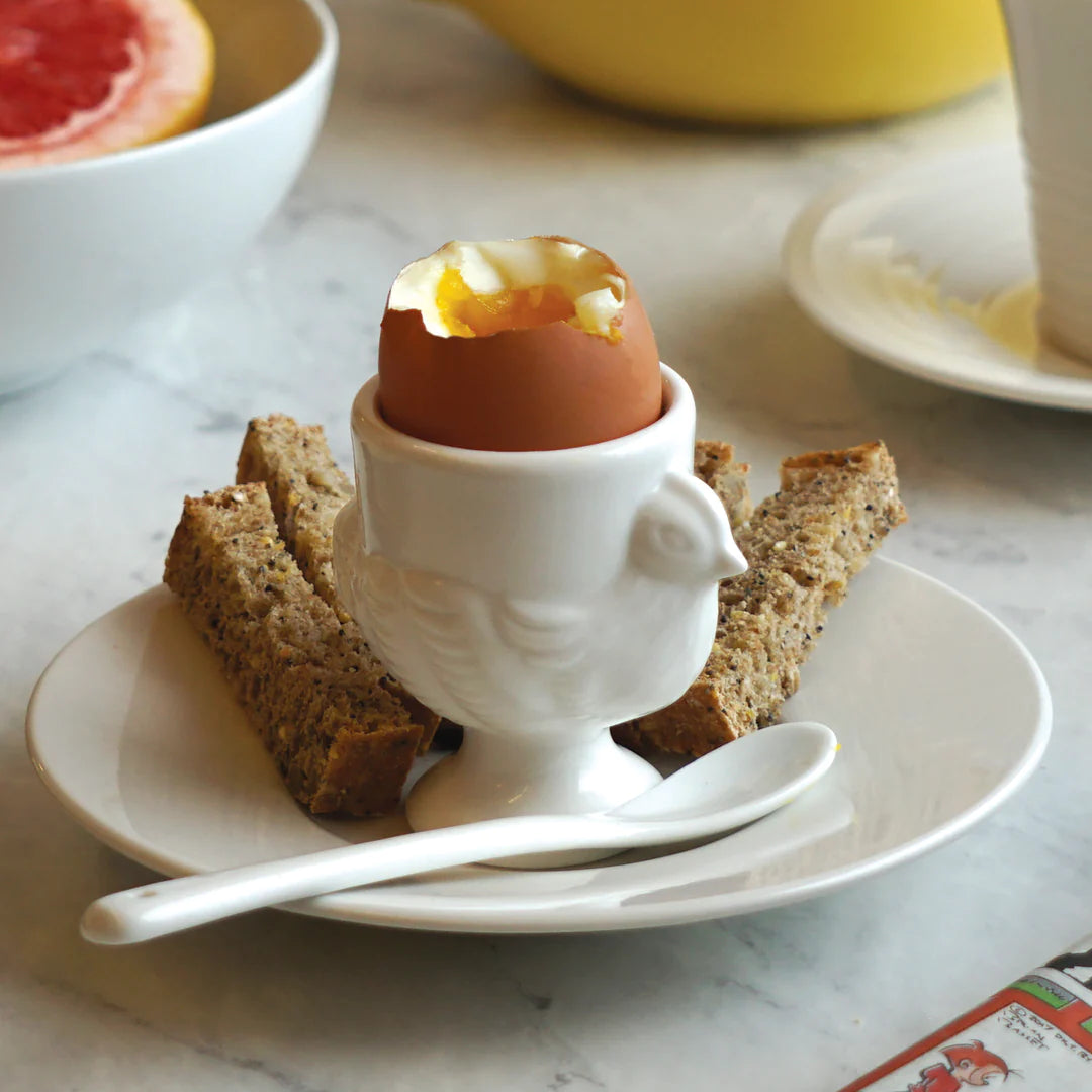 Porcelain Egg Cups and Spoons (Set of 4) | RSVP