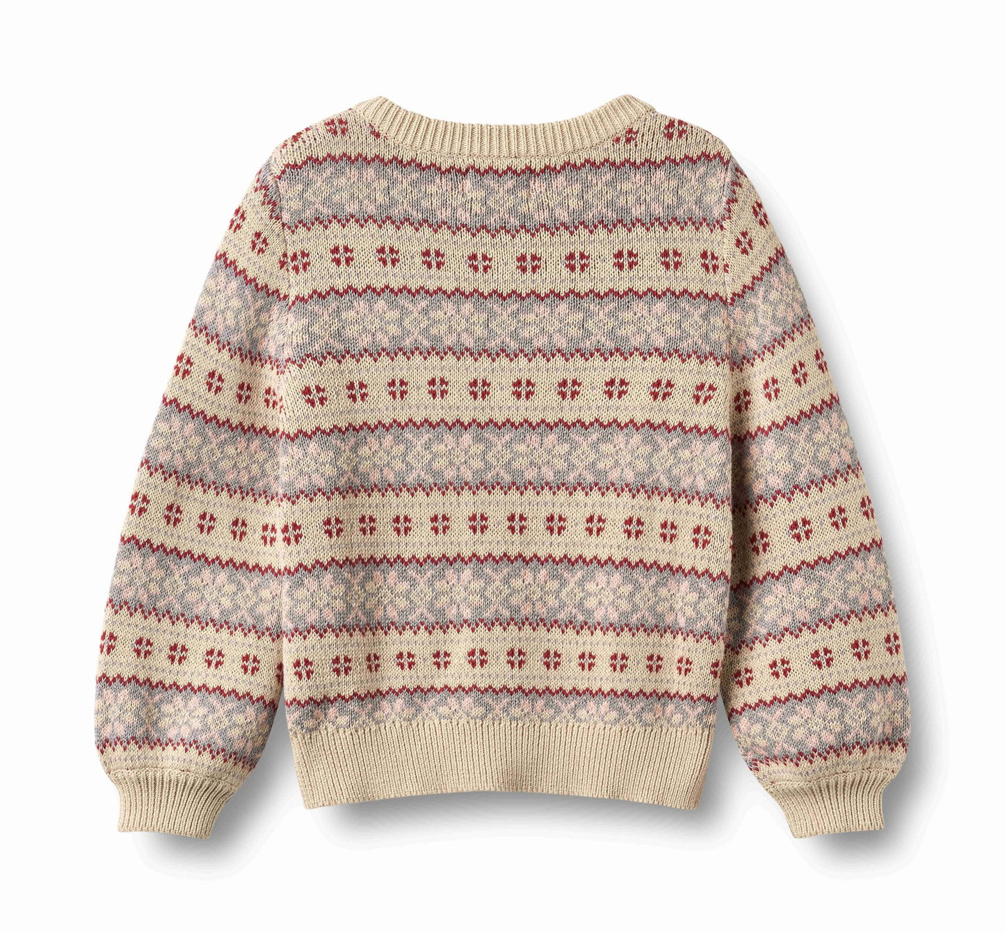 Vikki Off-White Jacquard Cardigan | Wheat