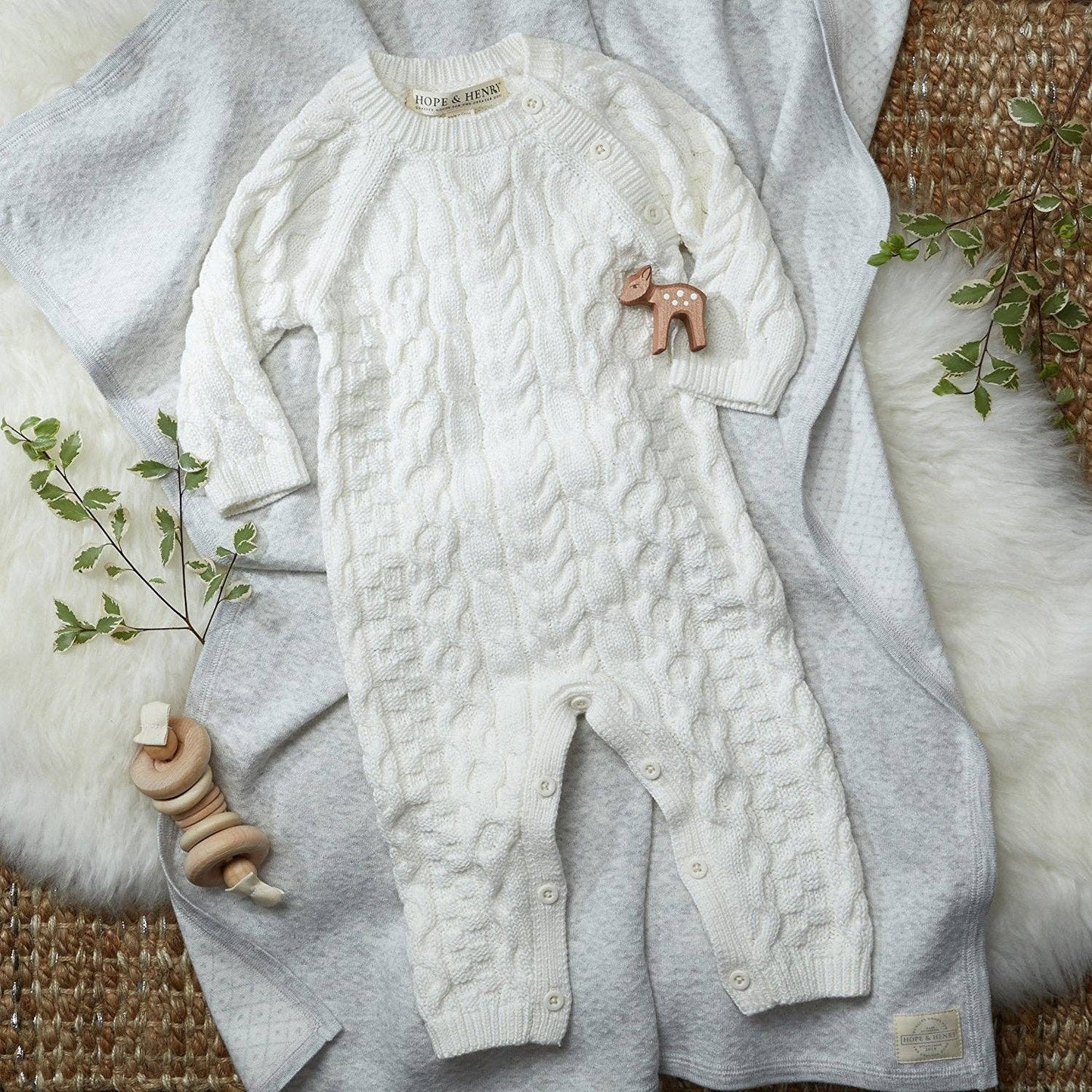 Organic Cable Knit Sweater Romper | Hope & Henry