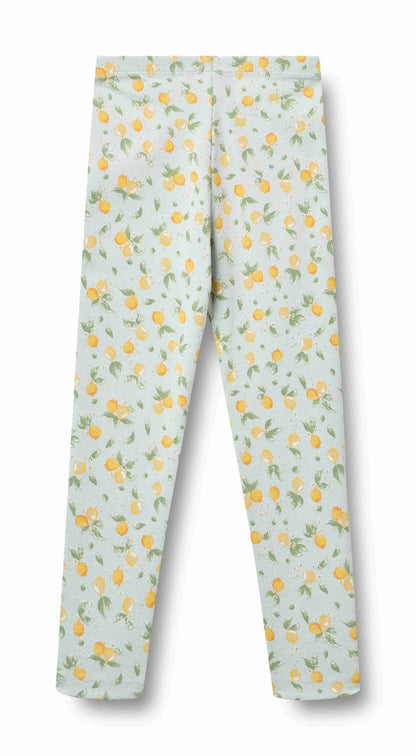 Jules Jersey Leggings - Summer Blue Citrus | Wheat