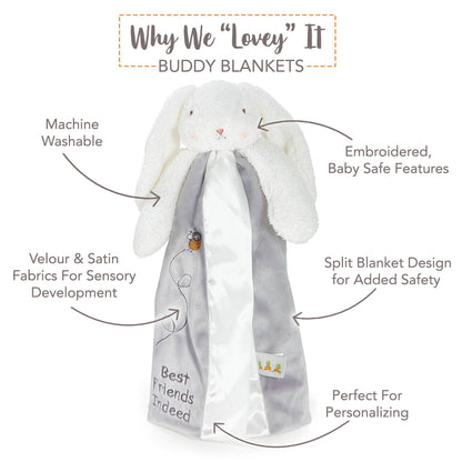 Grey Bloom Bunny Buddy Blanket | Bunnies By The Bay