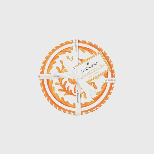 Sicily Orange Appetizer Plates Set/4 | Le Cadeaux