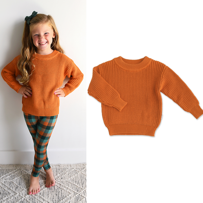 Orange Knit Sweater | Gigi & Max