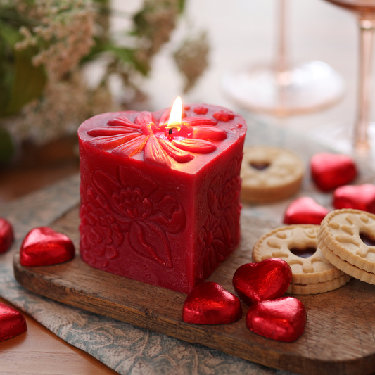 Beeswax Heart Pillar | Big Dipper Wax Works