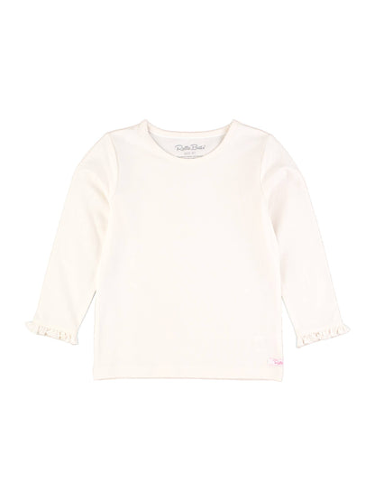 Ivory Ruffle Sleeve Top | RuffleButts + RuggedButts