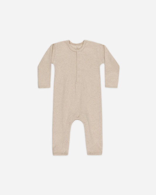 Ribbed Baby Jumpsuit - Taupe | Quincy Mae