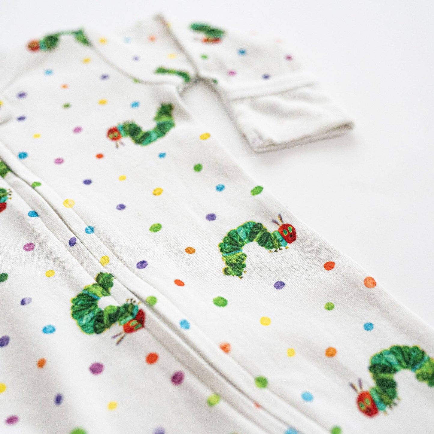 Organic 2-Way Zipper Footie in Caterpillar | L'ovedbaby