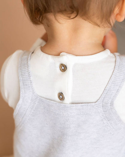 Apple Embroidered Overall & Bodysuit Set | Viverano Organics