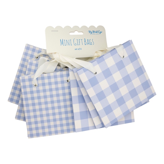 Periwinkle Gingham Gift Bag Set | My Mind's Eye