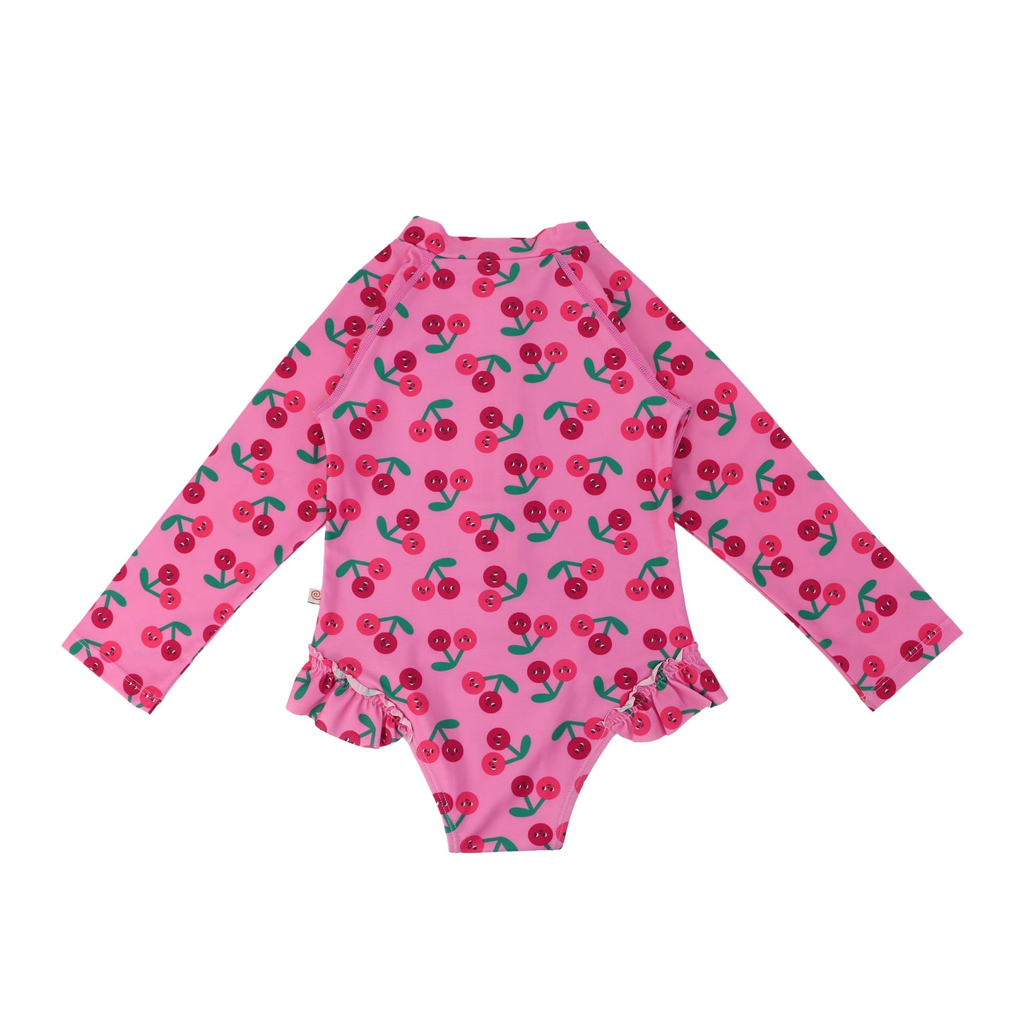 Cherry Ruffled Rash Guard Swimsuit | ZOOCCHINI