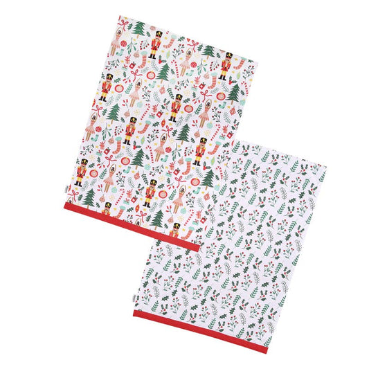 Nutcracker Recycled Cotton Set Of 2 Tea Towels | Dexam