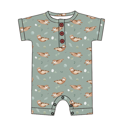 Sea Otter Bamboo Henley Shortie | Emi Lei