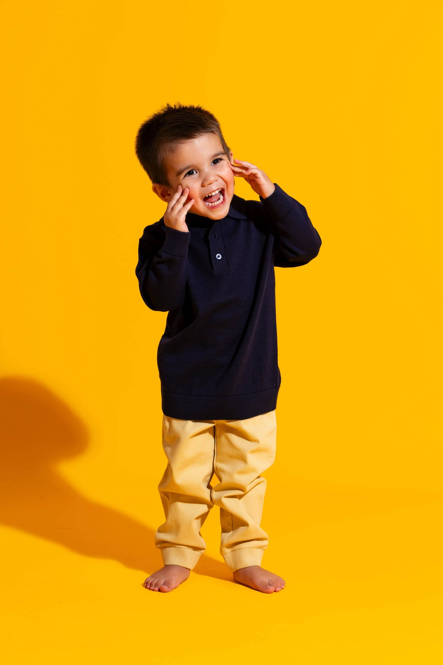 Navy Polo Sweater | Monica + Andy