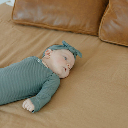 Moss Newborn Knotted Gown | Copper Pearl