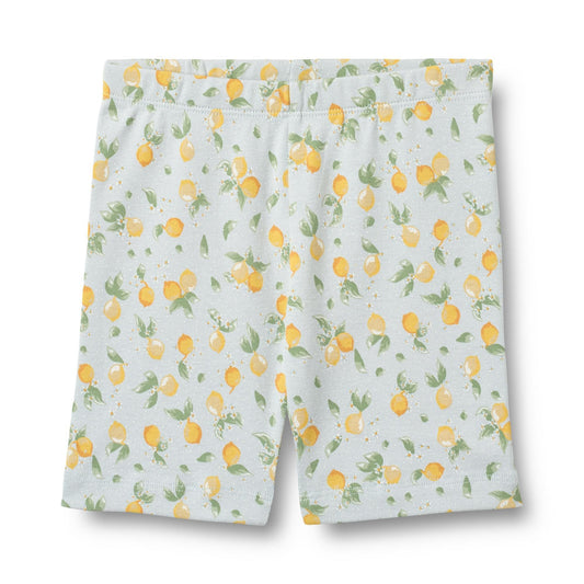 Anne Bike Shorts - Summer Blue Citrus | Wheat