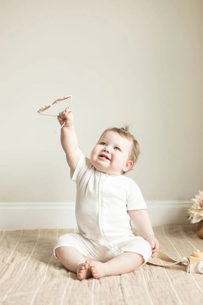 Baby Organic Ribbed Zipper Romper | Little Organic Co.