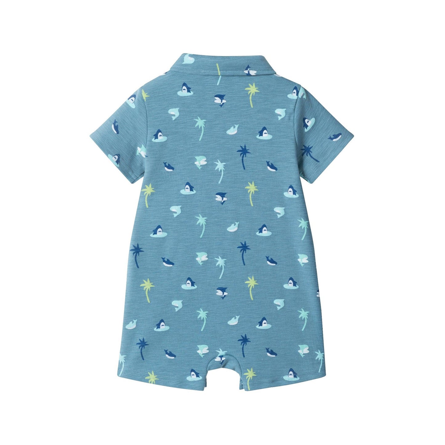 Blue Palm Polo Romper | Andy & Evan