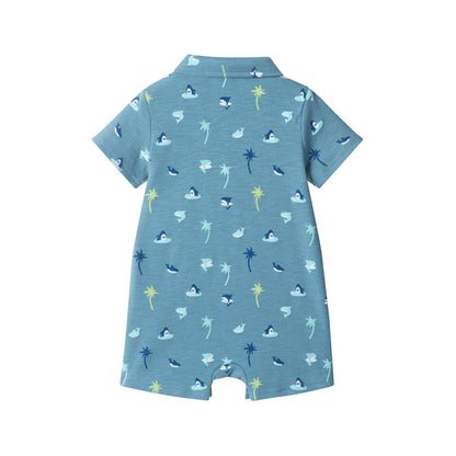Blue Palm Polo Romper | Andy & Evan
