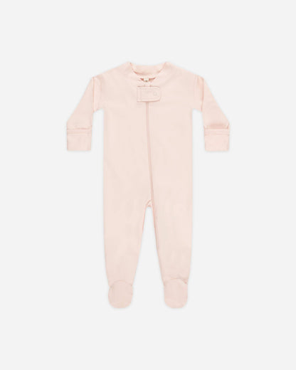 Zip Longsleeve Sleeper Footie - Petal | Quincy Mae
