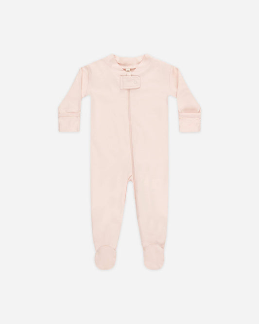 Zip Longsleeve Sleeper Footie - Petal | Quincy Mae