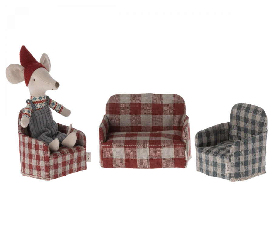 Red Plaid Chair | Maileg