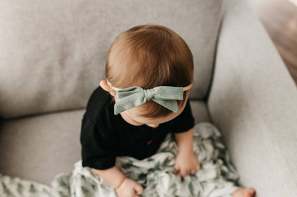 Briar Ribbon Baby Bow | Copper Pearl