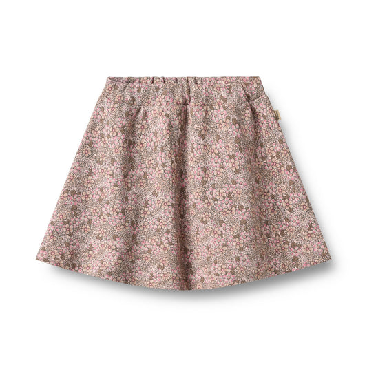 Manuella Rose Brown Flowers Skirt | Wheat