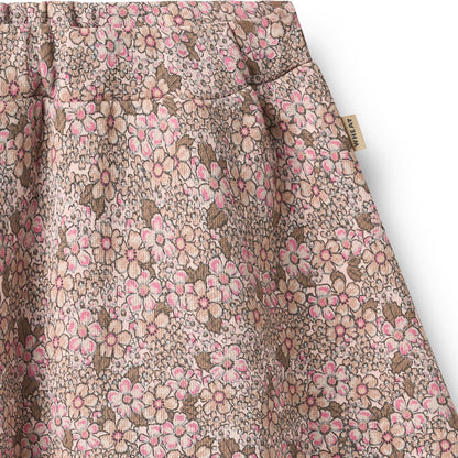 Manuella Rose Brown Flowers Skirt | Wheat