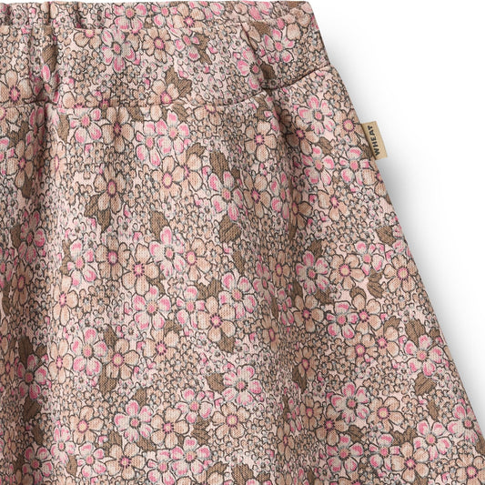 Manuella Rose Brown Flowers Skirt | Wheat