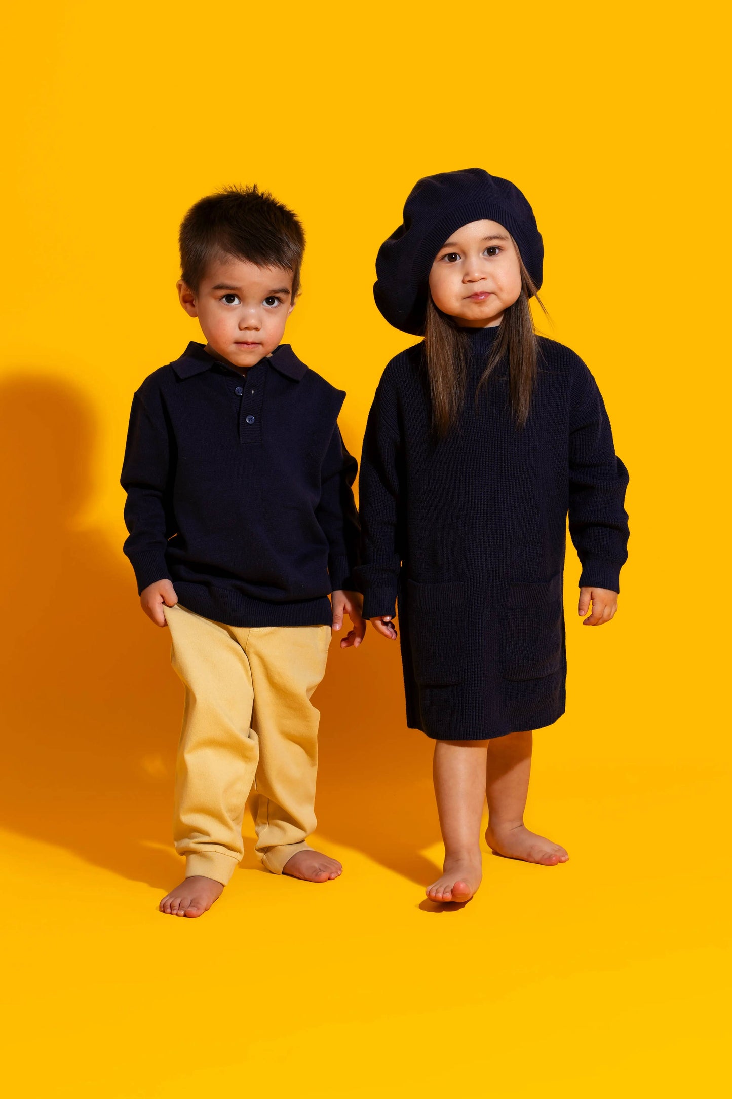 Navy Polo Sweater | Monica + Andy