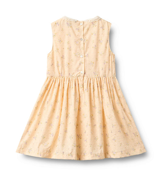 Barely Apricot Flowers Elma Dress | Wheat
