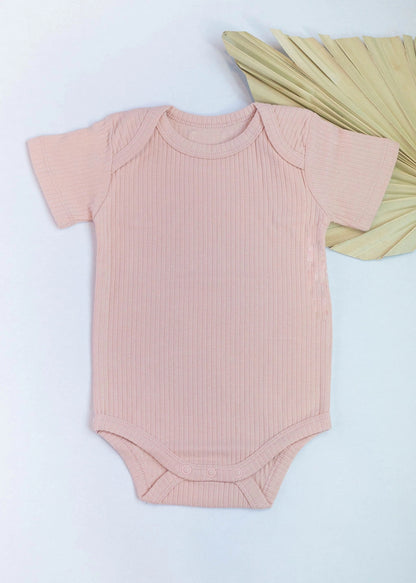 Organic Short Sleeve Ribbed Bodysuits (Various Colors) | Little Organic Co.