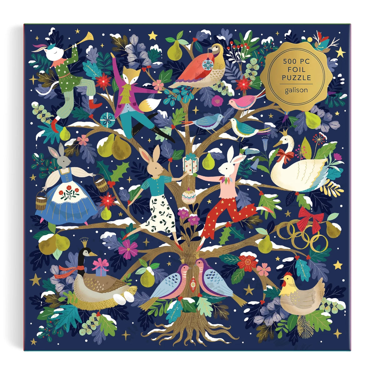 Twelve Days of Joy Foil Puzzle (500 Piece) | Galison