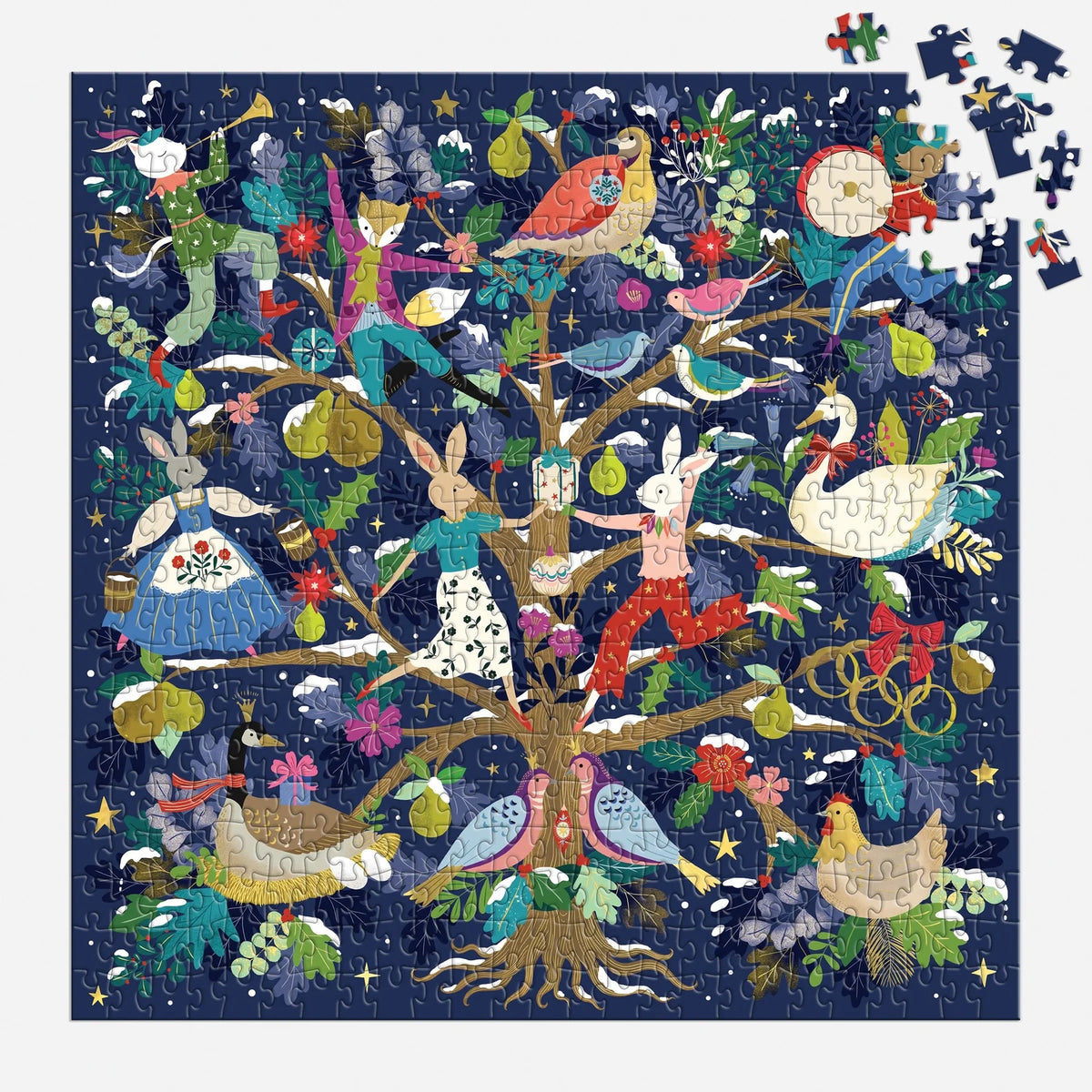 Twelve Days of Joy Foil Puzzle (500 Piece) | Galison