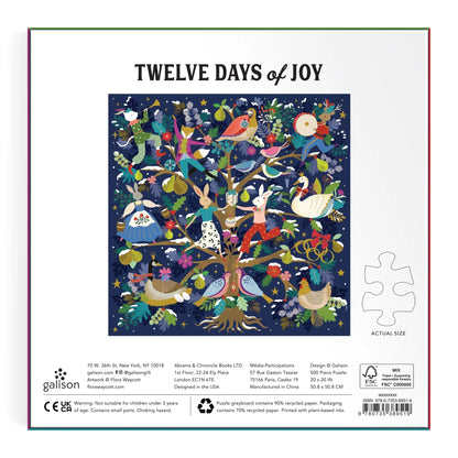 Twelve Days of Joy Foil Puzzle (500 Piece) | Galison