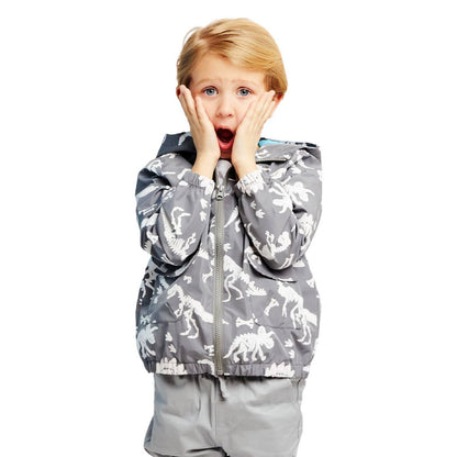 Dinosaur Fossils Color Change Raincoat | Andy & Evan