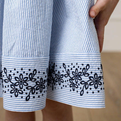 Blue Seersucker Organic Sundress | Hope and Henry