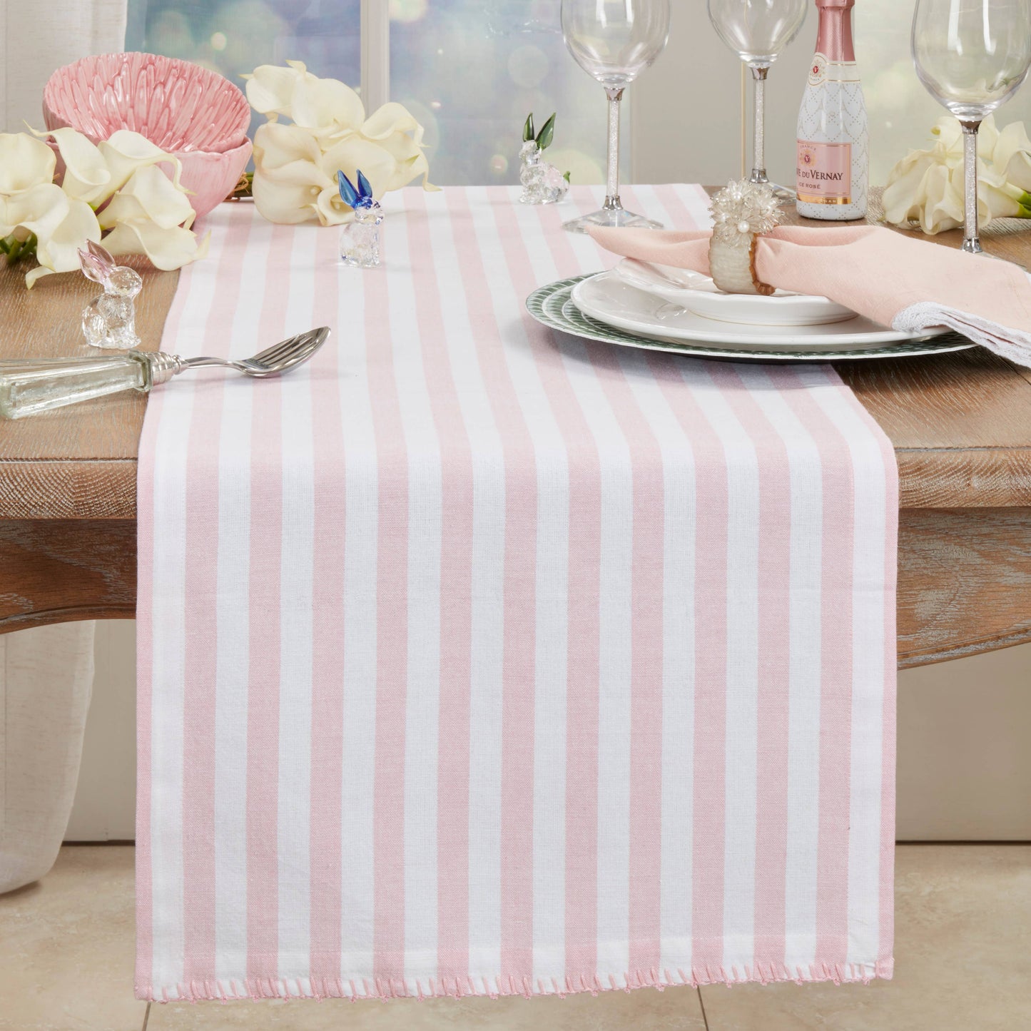 Soothing Stripes Table Runner | Saro Lifestyle