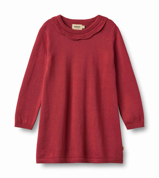 Nannie Red Cherry Knit Dress | Wheat