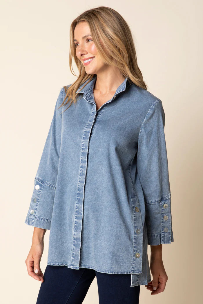 Perfect Travel Shirts Side Button Tunic | Habitat Clothing