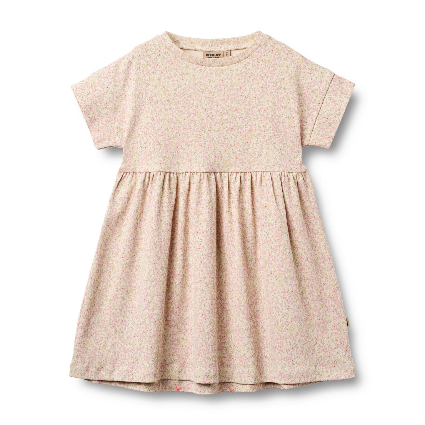 Emilie Jersey Dress - Coral Flowers | Wheat