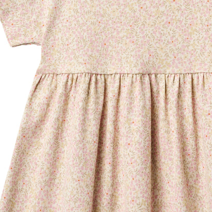 Emilie Jersey Dress - Coral Flowers | Wheat